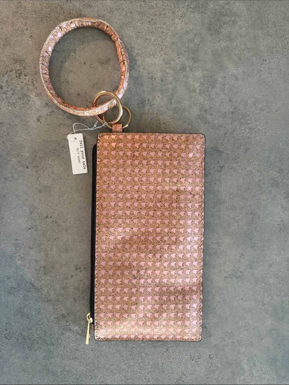 Pink Metallic Wristlet Keyring Wallet